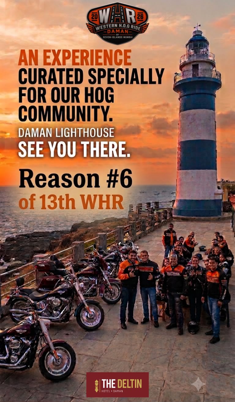Riders gathered at Daman Lighthouse for WHR 2026